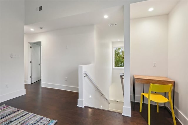 hall featuring dark hardwood / wood-style floors