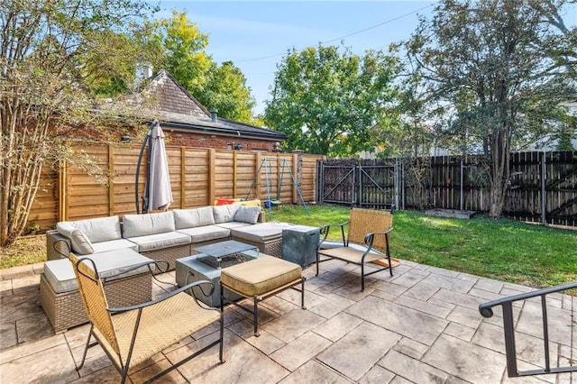 view of patio with outdoor lounge area