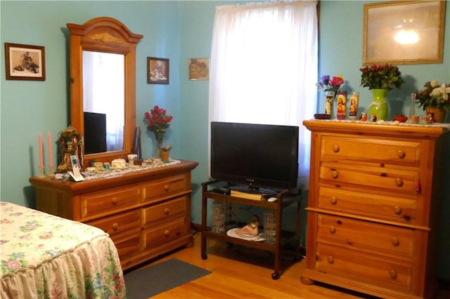 bedroom featuring light hardwood / wood-style flooring