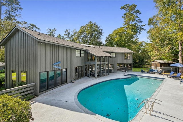 view of pool featuring a patio area