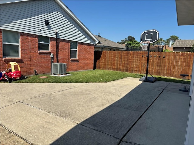 view of patio featuring central AC unit