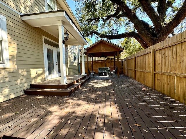 deck with french doors