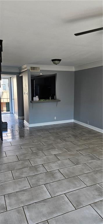 interior space featuring ornamental molding