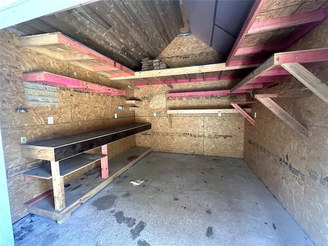 interior space featuring lofted ceiling