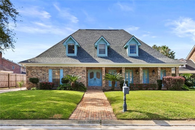 new england style home featuring a front yard