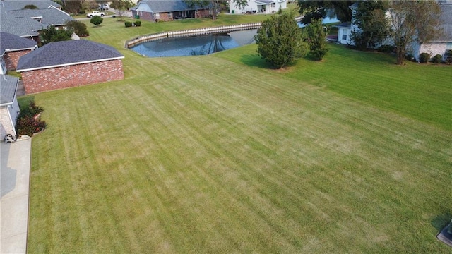 exterior space featuring a water view