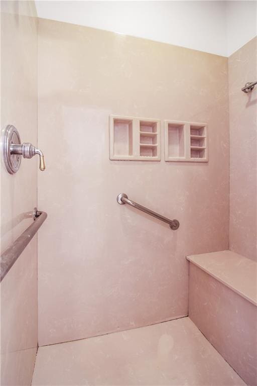 bathroom with a shower