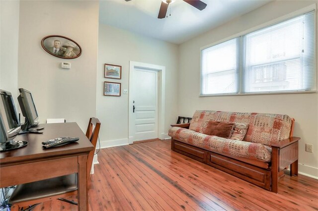 561214 Woodlawn Pl, New Orleans, LA 70124 - office space featuring wood-type flooring, ceiling fan, and baseboards