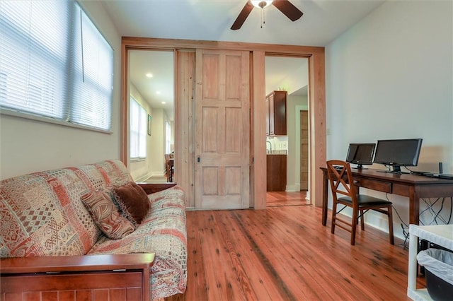5612 Woodlawn Pl, New Orleans, LA 70124 - office space with ceiling fan and wood finished floors