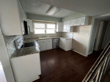 kitchen featuring white cabinets, tasteful backsplash, stainless steel appliances, and dark hardwood / wood-style floors