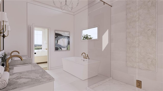 bathroom featuring sink, a wealth of natural light, and a tub