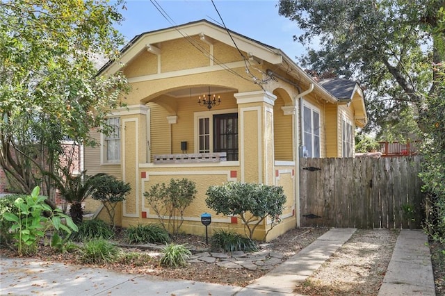 view of front facade featuring a porch