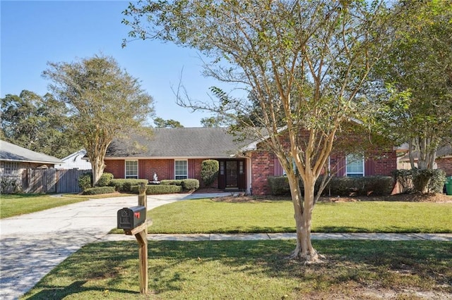 view of front of home featuring a front yard