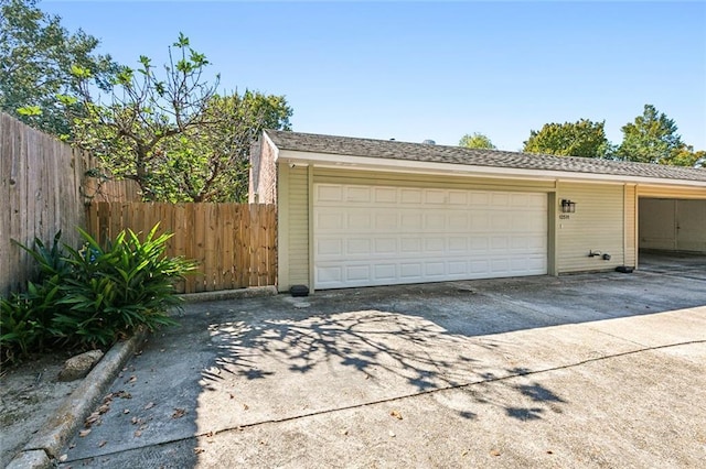 view of garage