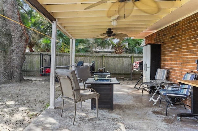 view of patio / terrace with ceiling fan