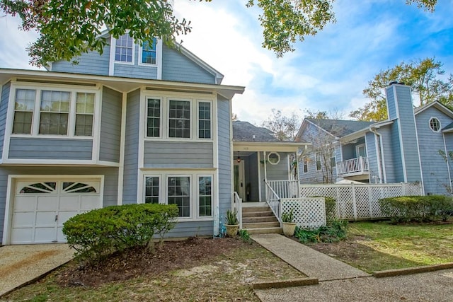 view of front of home with a garage