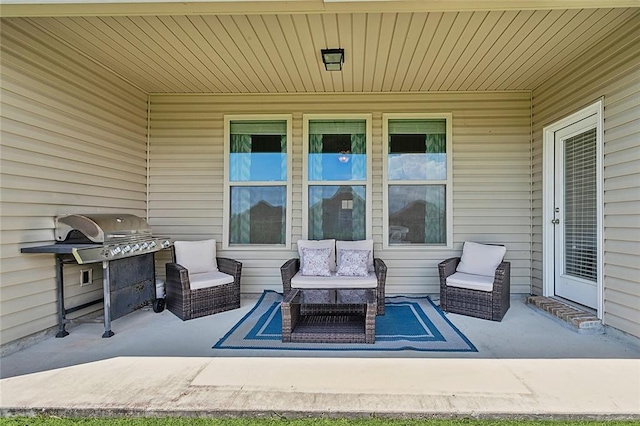 view of patio with grilling area