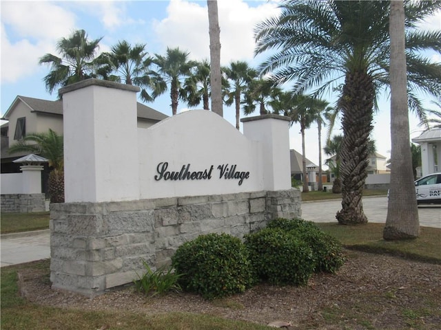 view of community sign