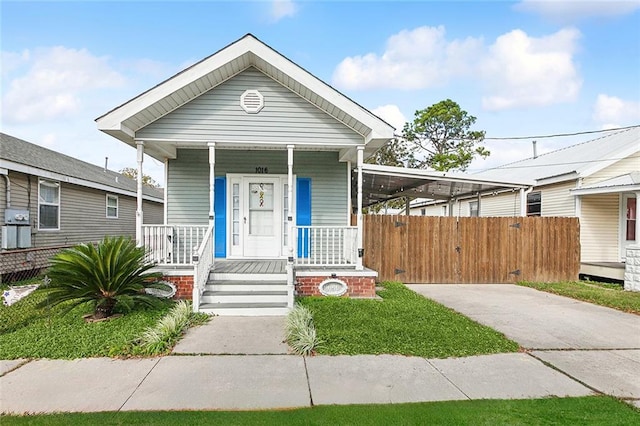 bungalow-style home with covered porch