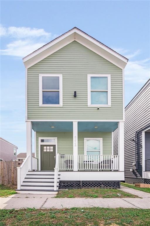 view of front of house with covered porch