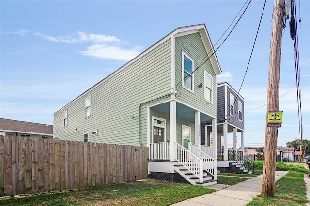 view of front of home with a porch