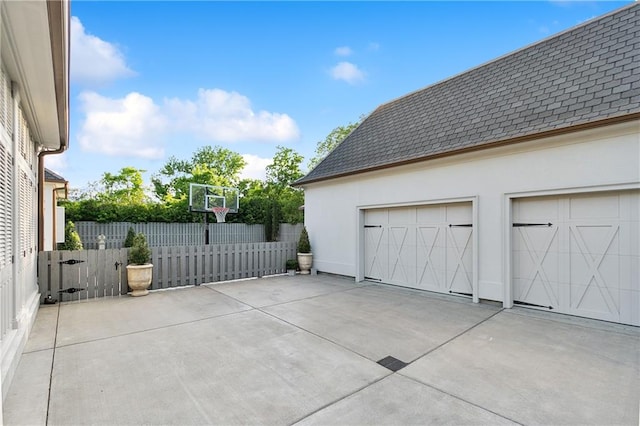 view of garage