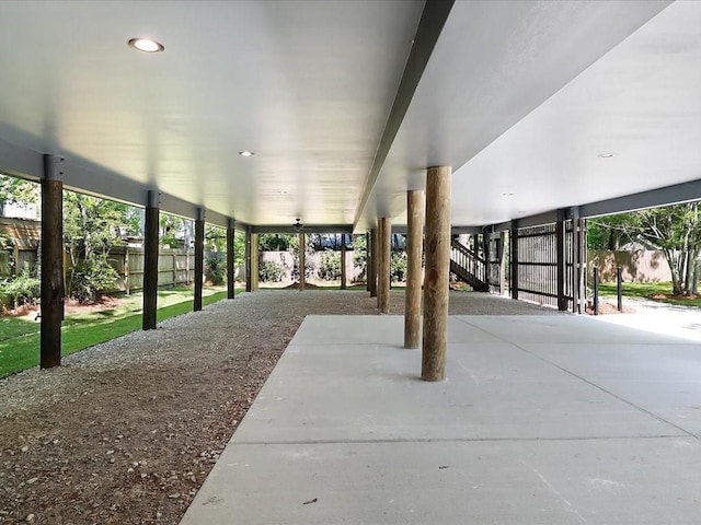 view of patio / terrace featuring fence