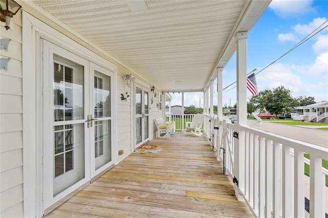 deck with covered porch