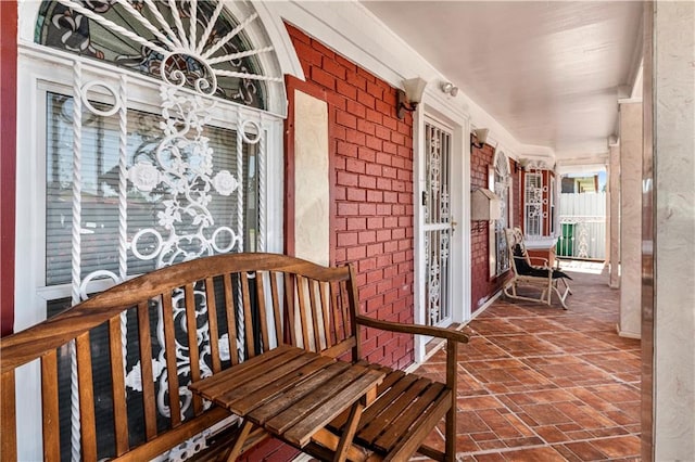 view of patio featuring covered porch