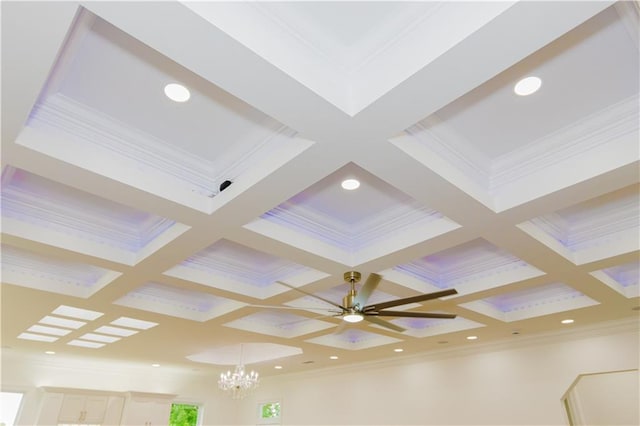 interior details featuring beam ceiling and coffered ceiling