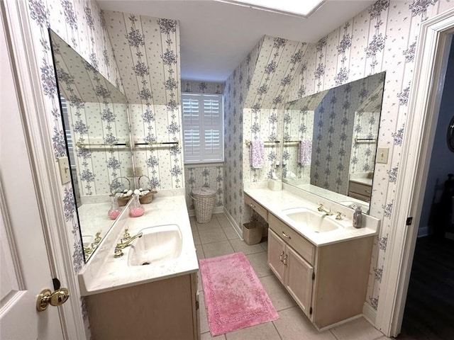 bathroom featuring vanity and tile patterned floors