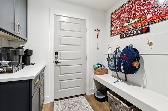 mudroom featuring hardwood / wood-style floors