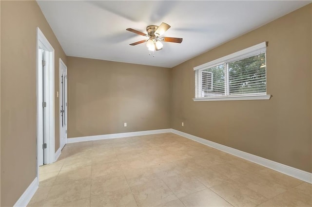 41719 40th St, New Orleans, LA 70124 - unfurnished room with ceiling fan, baseboards, and light tile patterned flooring