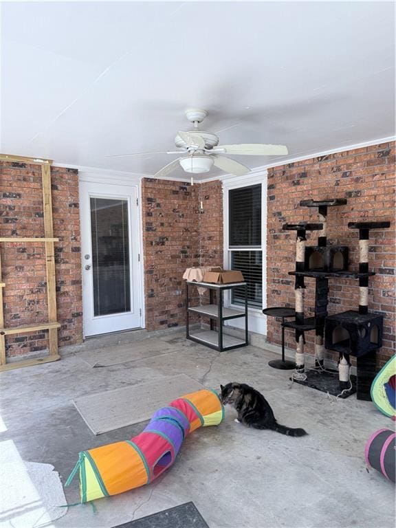 view of patio / terrace featuring a ceiling fan