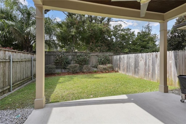 view of yard with a patio area