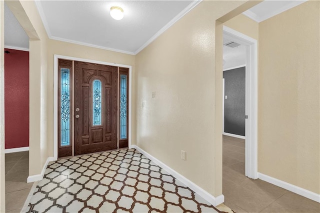 entryway with ornamental molding