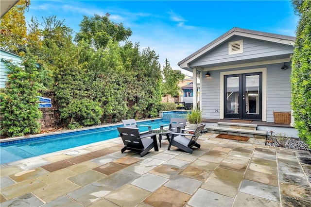 view of patio featuring french doors