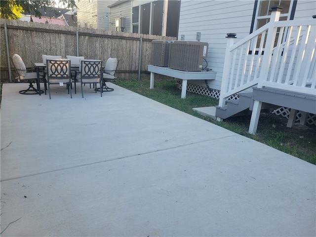 view of patio / terrace featuring central air condition unit