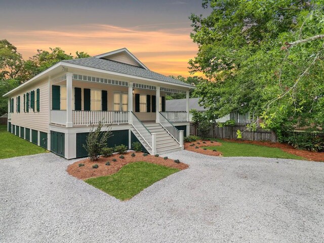 view of front of home featuring a porch