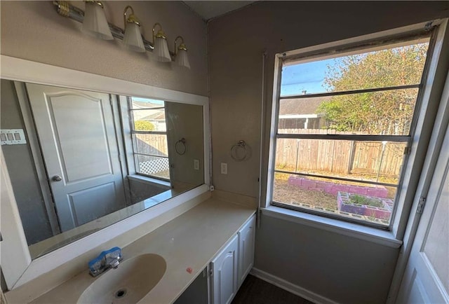 bathroom featuring vanity and a healthy amount of sunlight