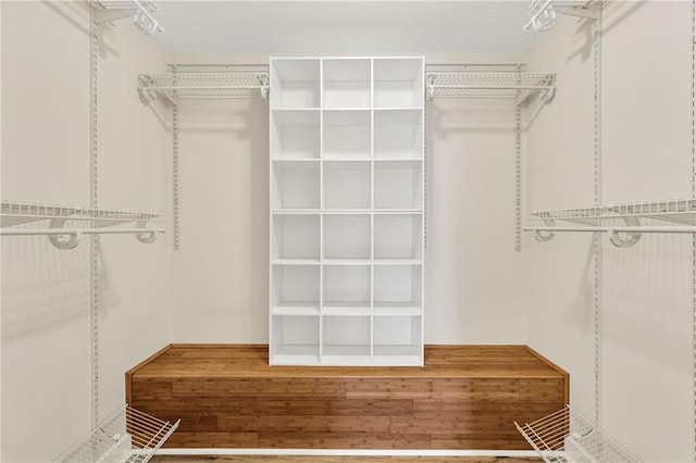 spacious closet featuring hardwood / wood-style floors