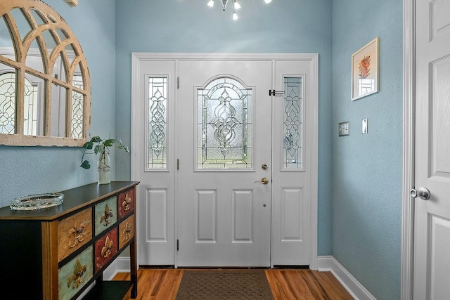 entryway featuring hardwood / wood-style flooring