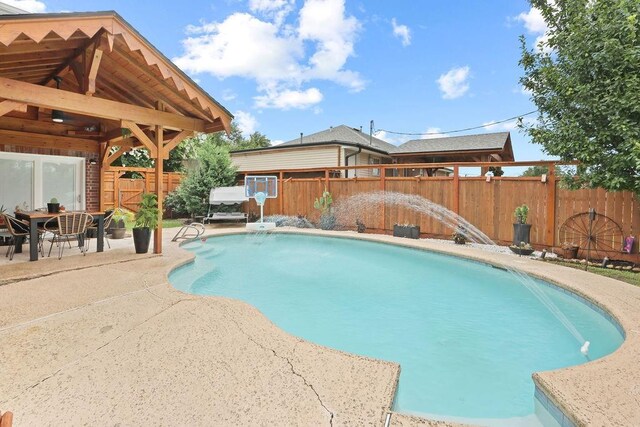 view of swimming pool featuring a patio