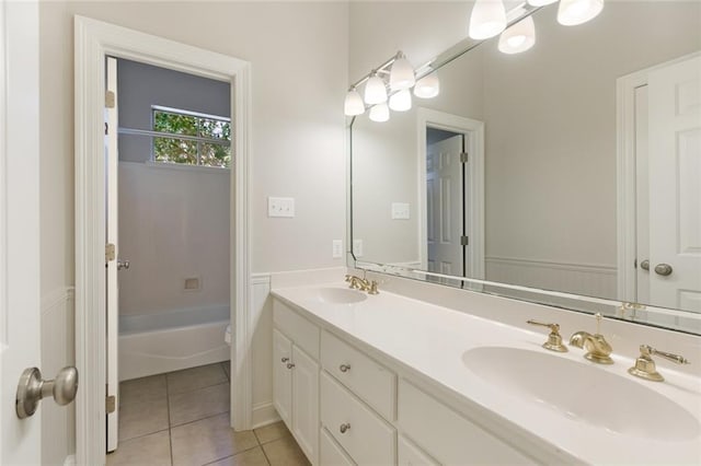 bathroom featuring tile patterned flooring and vanity