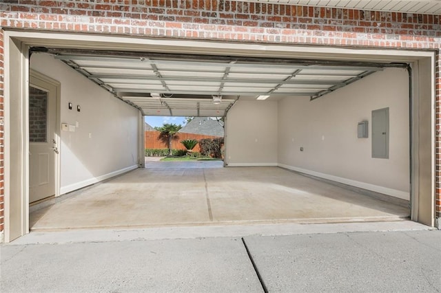 garage featuring electric panel