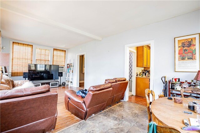 living room with light wood-type flooring