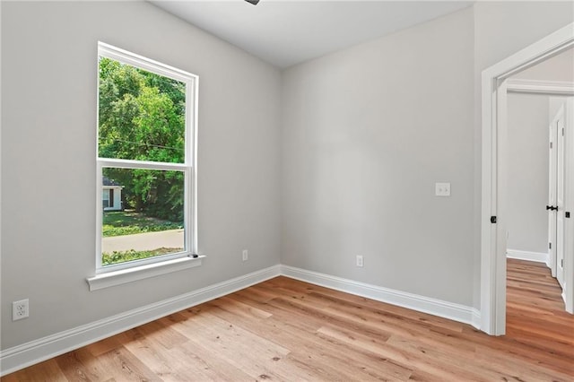 empty room featuring light wood-type flooring