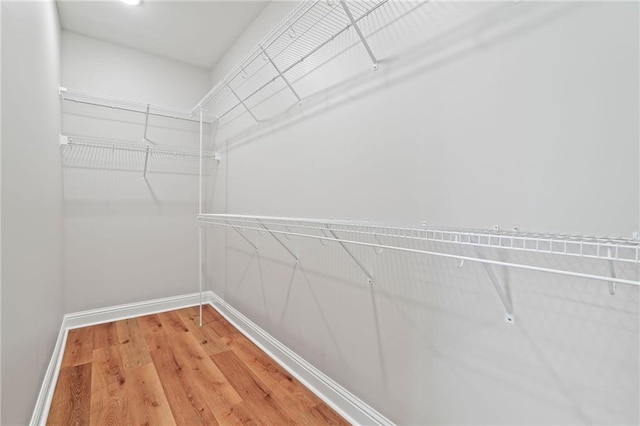 walk in closet featuring hardwood / wood-style floors