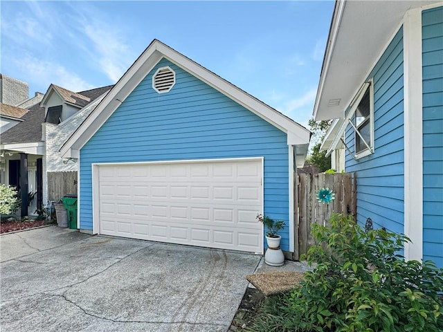 view of garage