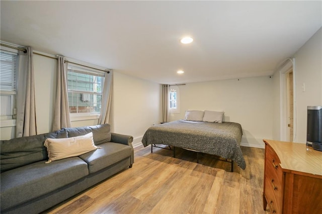 bedroom featuring light hardwood / wood-style flooring